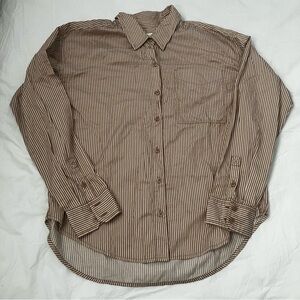 American Eagle Outfitters Brown Casual Button Down Shirt